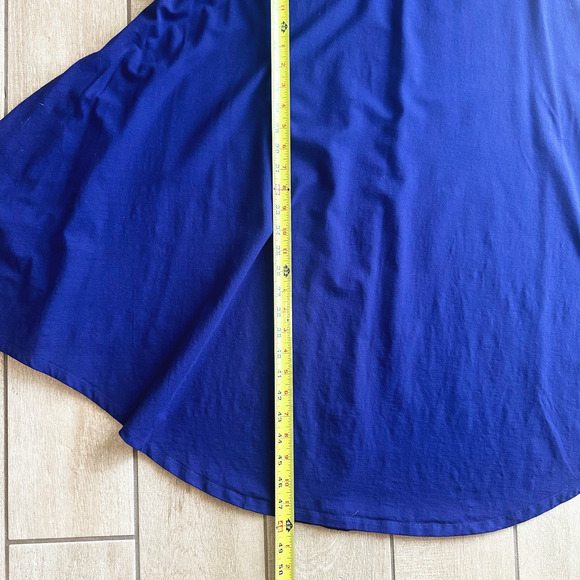 Eileen Fisher Asymmetrical Maxi Dress Large Viscose Jersey Stretch Lagenlook - Picture 9 of 9